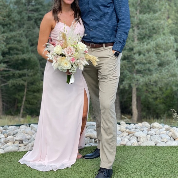 Azazie Hailey Bridesmaid Dress - Blushing Pink - Picture 4 of 4